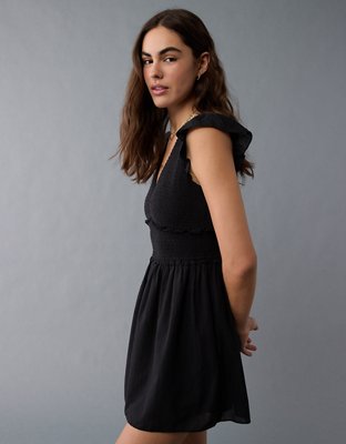 AE Smocked Flutter Sleeve Mini Dress