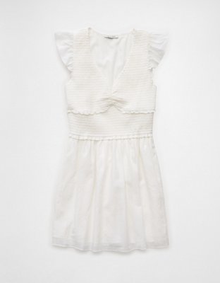 AE Smocked Flutter Sleeve Mini Dress