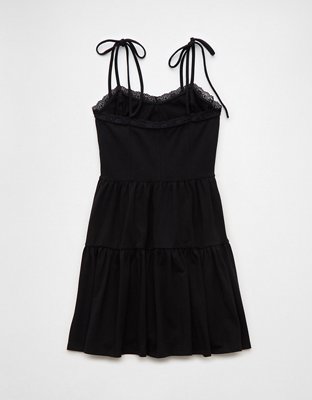 AE Tie Strap Tiered Mini Dress