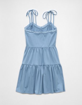 AE Tie Strap Tiered Mini Dress