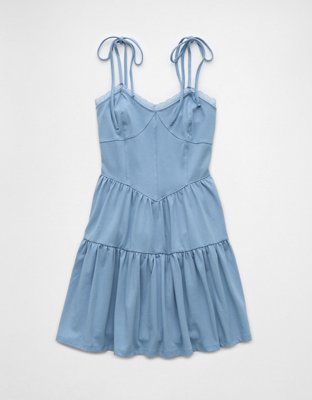 AE Tie Strap Tiered Mini Dress