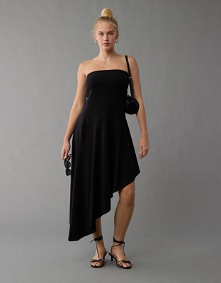 AE Asymmetric Hem Tube Top Maxi Dress