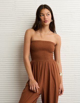 AE Sunchaser Knit Smocked Tube Jumpsuit