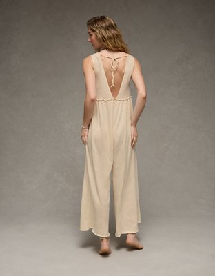 AE Sunchaser Knit V-Neck Jumpsuit | American Eagle display picture 1