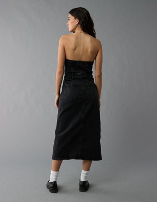 AE Denim Tube Top Midi Dress