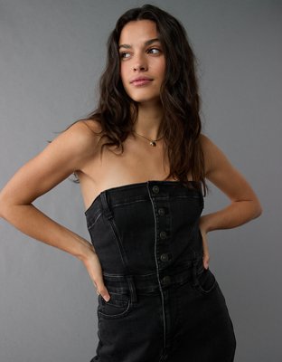 AE Denim Tube Top Midi Dress