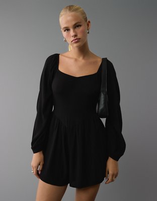 American Eagle AE Long-Sleeve Square Neck Romper — фото 4