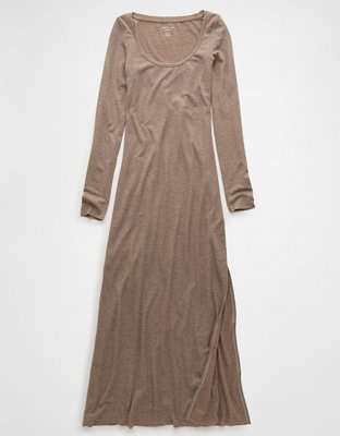 AE Long-Sleeve Plush Maxi Dress