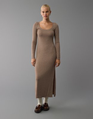 AE Long-Sleeve Plush Maxi Dress