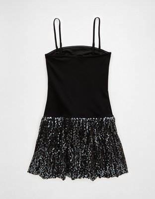 Женские платья American Eagle AE Drop Waist Sequin Mini Bubble Dress — фото 5