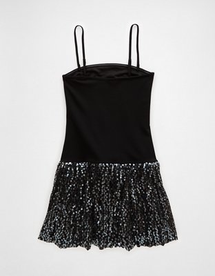 AE Drop Waist Sequin Mini Bubble Dress