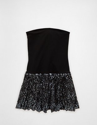 Женские платья American Eagle AE Drop Waist Sequin Mini Bubble Dress — фото 2