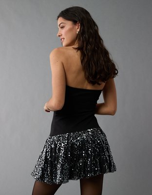 Женские платья American Eagle AE Drop Waist Sequin Mini Bubble Dress — фото 4