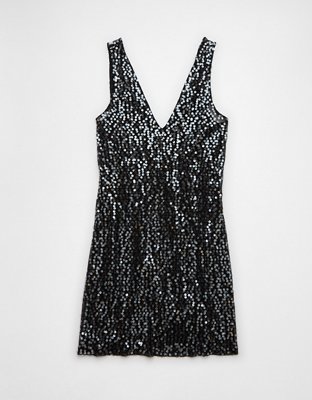 AE Sequin V-Neck Mini Slip Dress