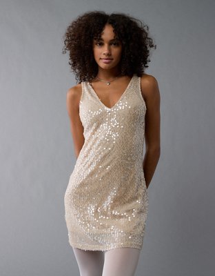 AE Sequin V-Neck Mini Slip Dress