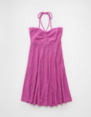AE Halter Crochet Mini Dress