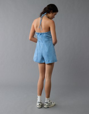 AE Romper Halter de Denim con Cinturón