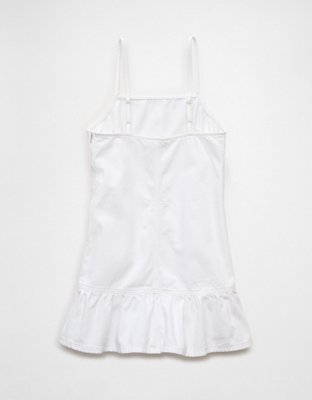 AE Denim Ruffle Mini Shift Dress