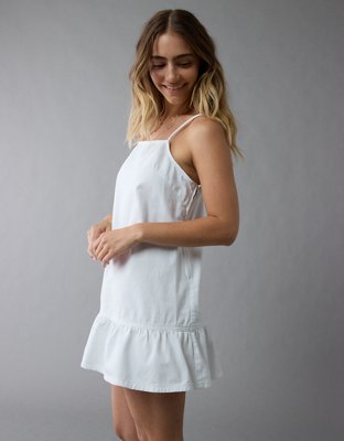 AE Denim Ruffle Mini Shift Dress