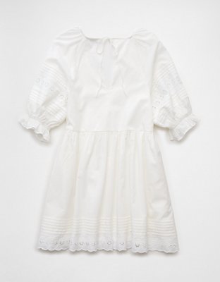 AE Puff Sleeve Embroidered Mini Dress