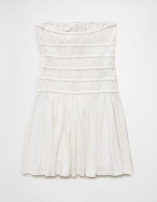 AE Sunchaser Knit Strapless Smocked Bodice Mini Dress