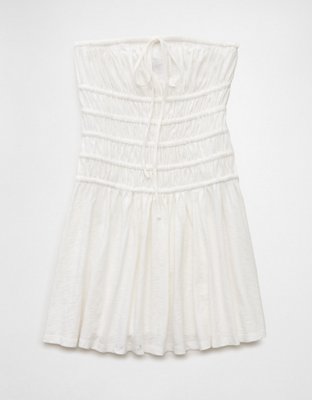AE Sunchaser Knit Strapless Smocked Bodice Mini Dress