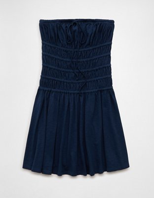 AE Sunchaser Knit Strapless Smocked Bodice Mini Dress