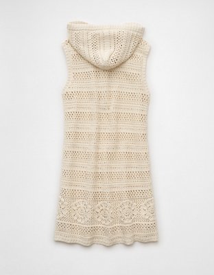 AE Crochet Hooded Mini Dress