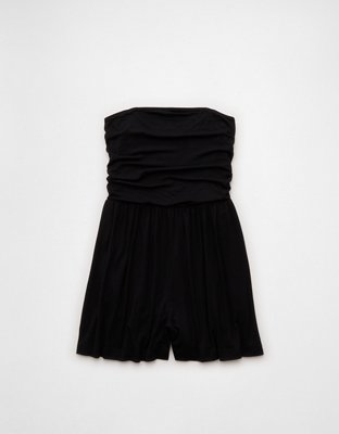 AE Strapless Ruched Romper
