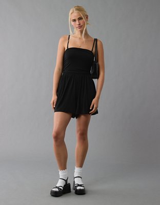 AE Strapless Ruched Romper