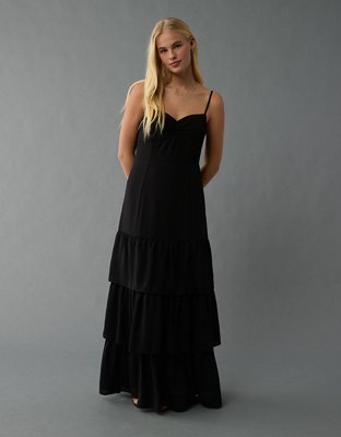 Robe longue étagée à taille basse AE