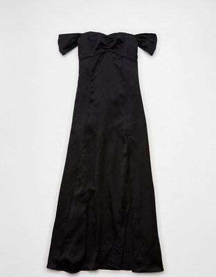 AE Satin Sweetheart Off-The-Shoulder Maxi Dress