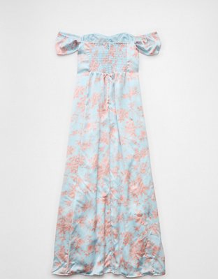 AE Satin Sweetheart Off-The-Shoulder Maxi Dress