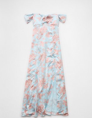 AE Satin Sweetheart Off-The-Shoulder Maxi Dress