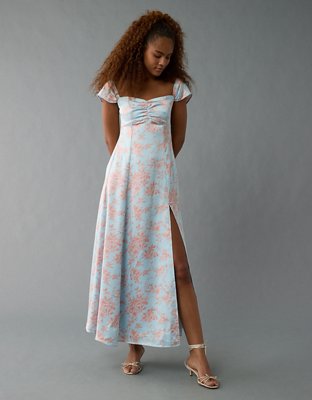 AE Satin Sweetheart Off-The-Shoulder Maxi Dress