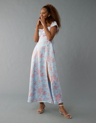 AE Satin Sweetheart Off-The-Shoulder Maxi Dress