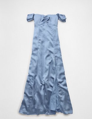 AE Satin Sweetheart Off-The-Shoulder Maxi Dress
