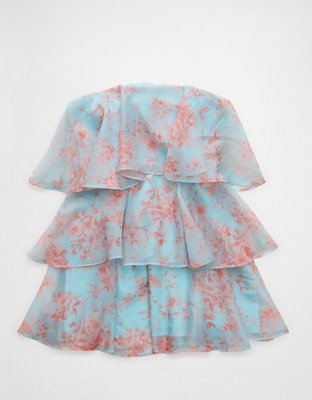 AE Strapless Ruffle Tiered Mini Dress