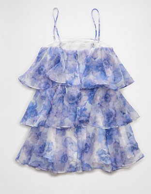 Minirobe sans bretelles à volants étagés AE