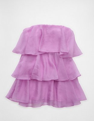 AE Strapless Ruffle Tiered Mini Dress