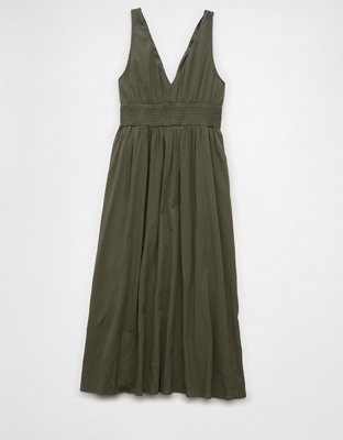 AE V-Neck Corset Midi Dress