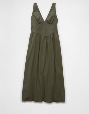 AE V-Neck Corset Midi Dress