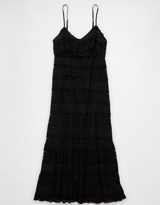AE Lace V-Neck Tiered Midi Dress