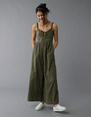 AE Tie Front V-Neck Jumpsuit