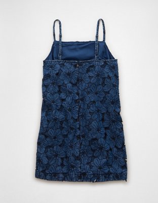 AE Floral Denim Mini Shift Dress