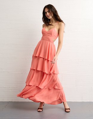 Robe longue étagée à ouverture AE