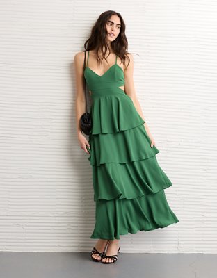 knee length dresses for ladies MEROKEETY Long Sleeve Scoop Neck Pleated Swing Midi Dress – Merokeety main image 0