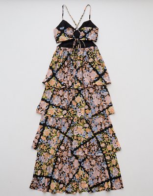 AE Maxi Vestido Calado en Capas