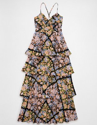 AE Maxi Vestido Calado en Capas