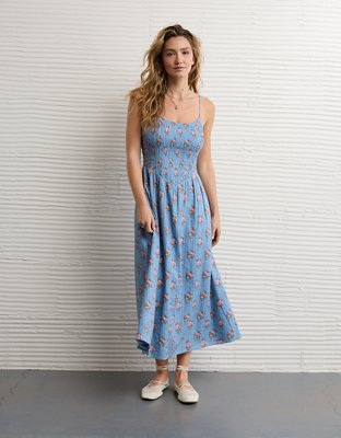AE Bella Lace Inset Midi Dress | American Eagle